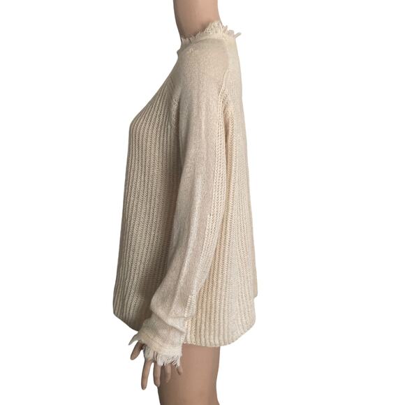 Mod on Trend Sweater Womens Large Beige Wool Mohair Blend Pullover - Picture 8 of 10